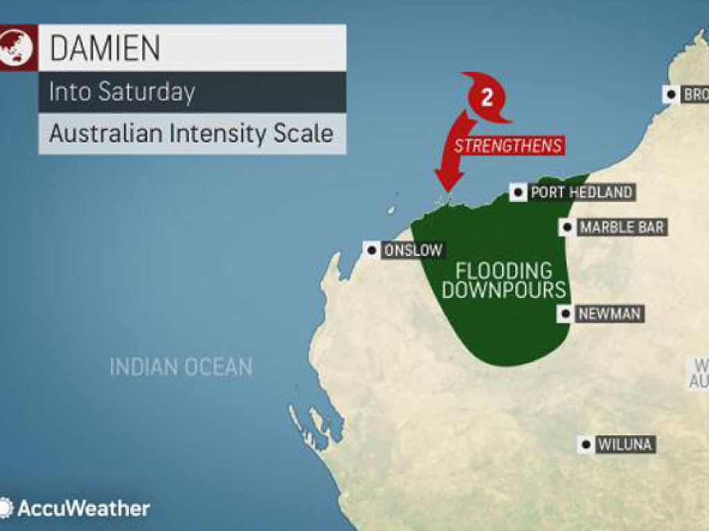 На Австралию движется опасный циклон «Дэмиен» (ФОТО)