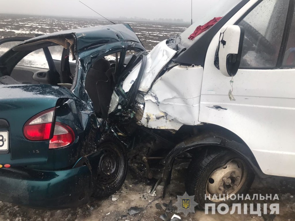 На Херсонщине столкнулись микроавтобус и автомобиль Daewoo: погибло три человека (ФОТО)