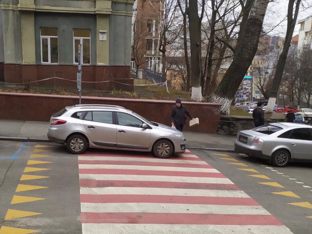 Заблокировал «зебру»: в центре Киева увидели очередного «героя парковки» (ФОТО)
