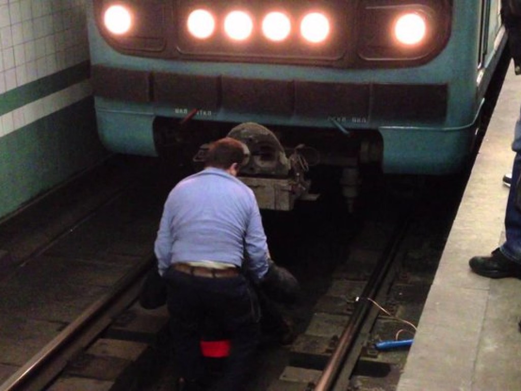 В Киеве на станции метро «Голосеевская» человек упал под поезд (ФОТО)