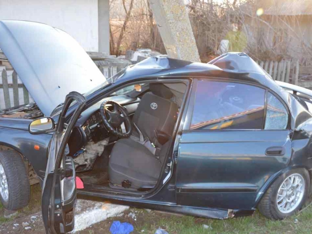 В Одесской области Toyota вылетала на обочину и врезалась в столб: есть пострадавшие (ФОТО)
