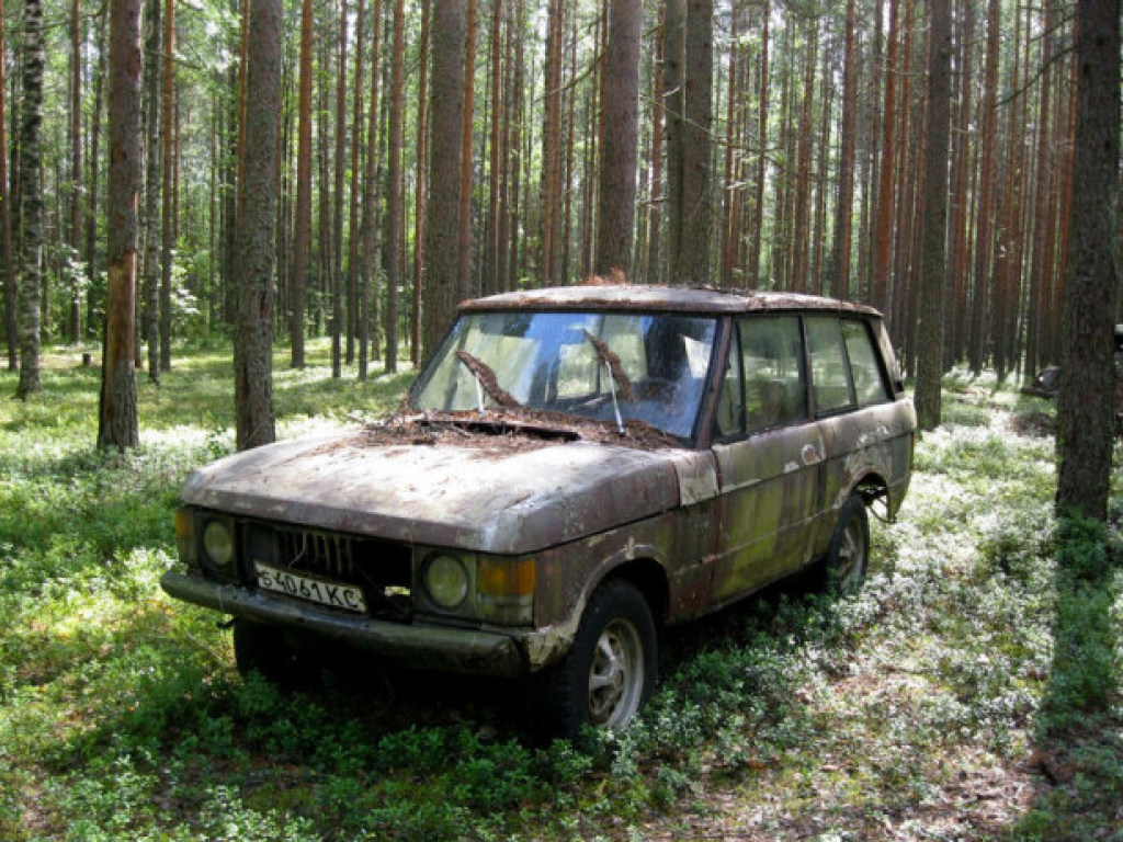 В лесу нашли джип трехдверный Range Rover на советских номерах (ФОТО)