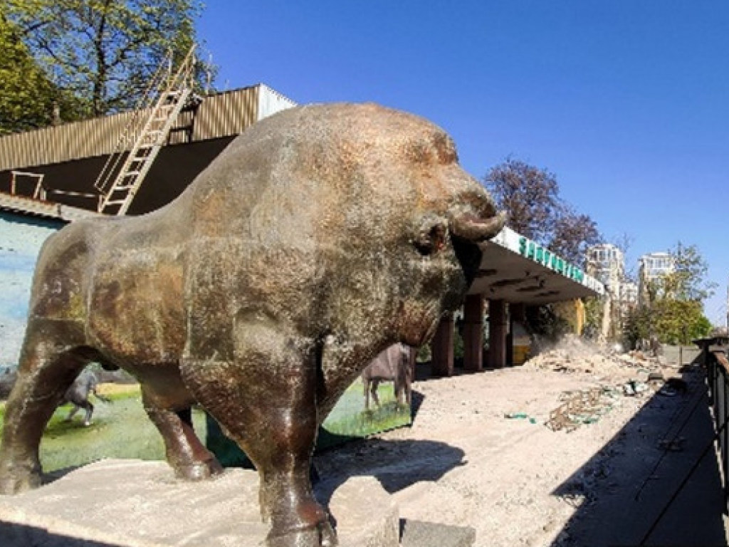 Реконструкция в Киевском зоопарке: на месте старого входа остались лишь руины (ФОТО)