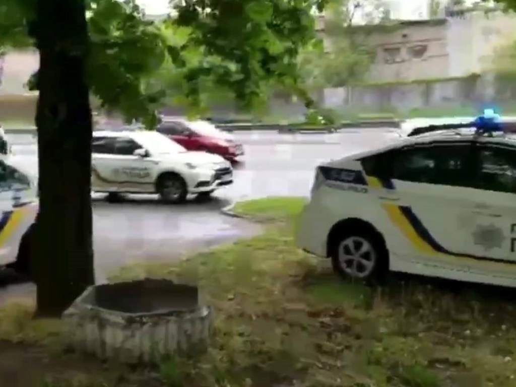 В Киеве на оживленном проспекте микроавтобус вылетел с дороги и врезался в дерево (ВИДЕО)
