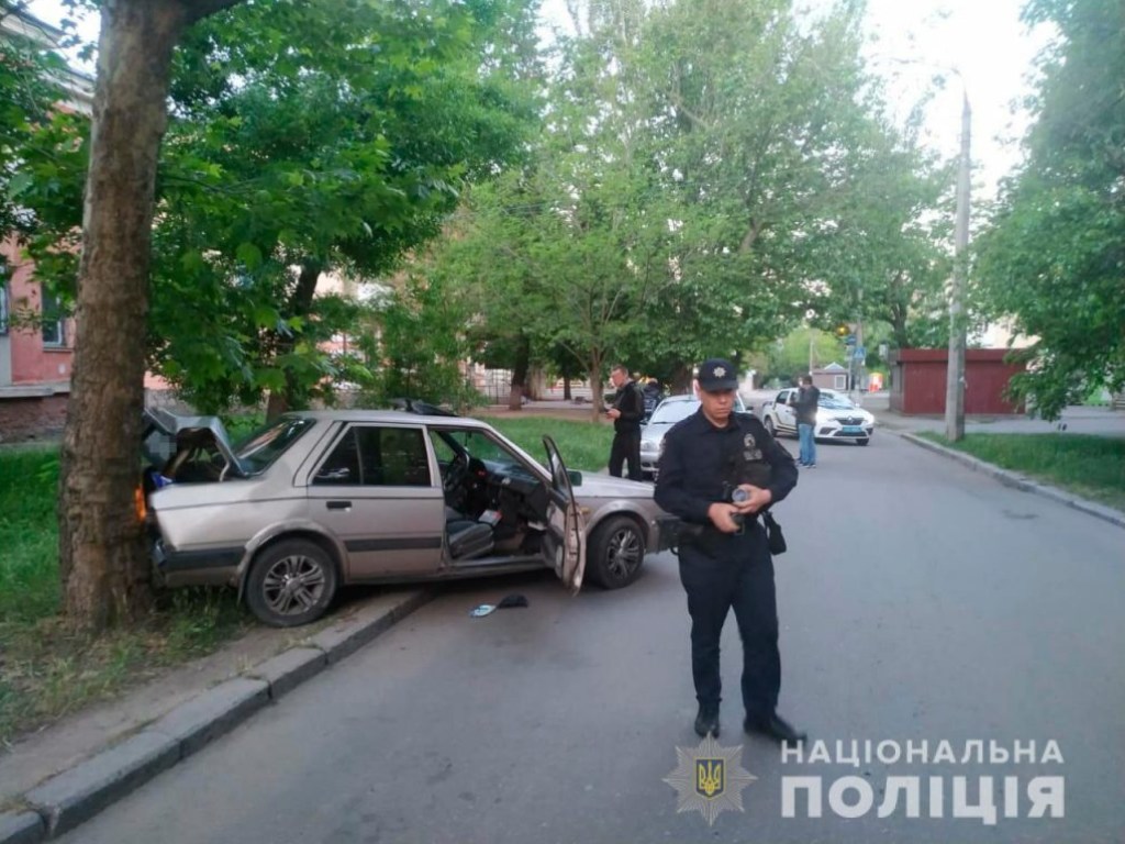 В Николаеве вор-домушник влетел на авто в дерево, убегая от полиции (ФОТО)