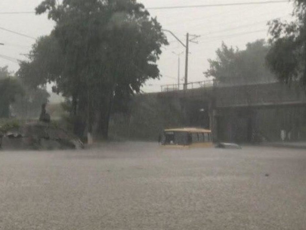 В Мариуполе сильный ливень затопил улицы и транспорт (ФОТО, ВИДЕО)