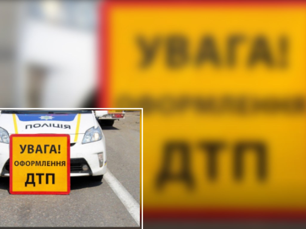 На светофоре в Киеве внедорожник протаранил легковое авто (ВИДЕО)