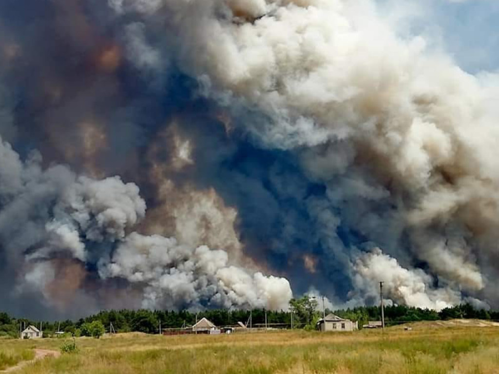 На Луганщине масштабный лесной пожар: местных жителей эвакуируют (ФОТО)