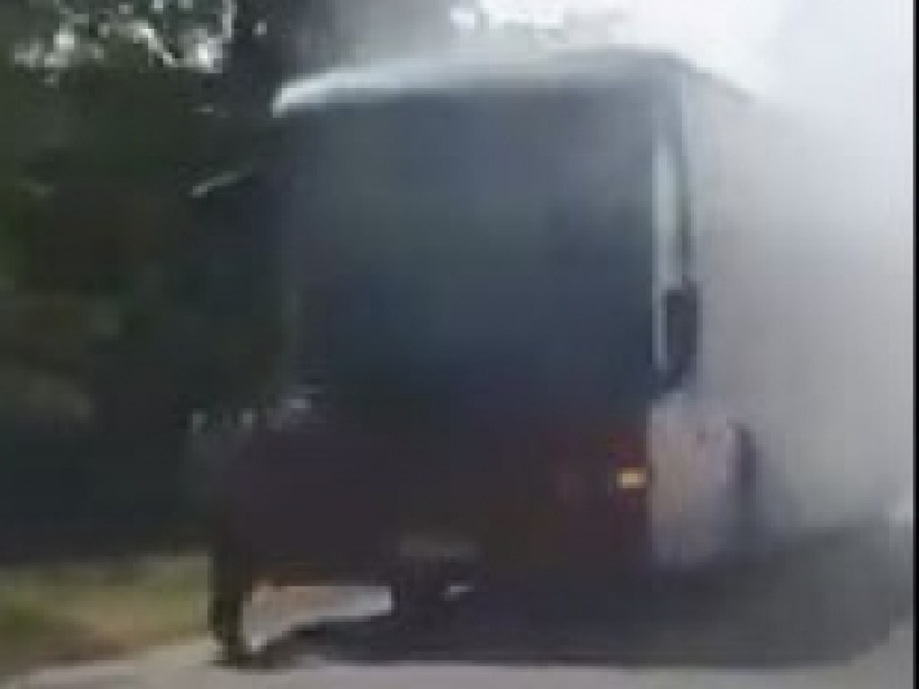 Возле Кирилловки на дороге вспыхнул пассажирский автобус (ФОТО, ВИДЕО)