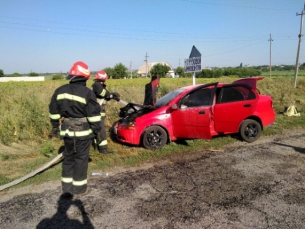 В селе Запорожской области загорелся автомобиль (ФОТО)