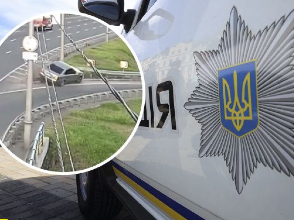 В Киеве пьяный водитель на Mercedes влетел в отбойник на мосту Патона и притворился пассажиром (ФОТО, ВИДЕО)