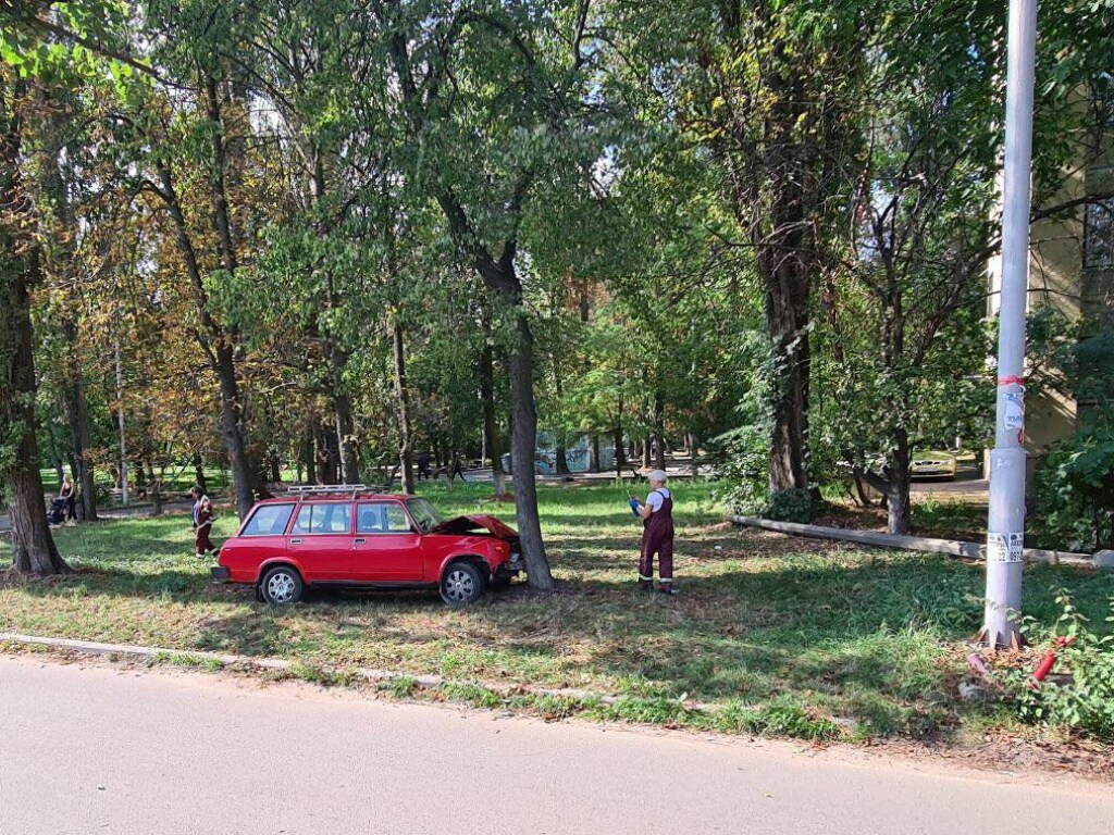 На Нивках в Киеве ВАЗ врезался в дерево: есть пострадавшие (ФОТО)