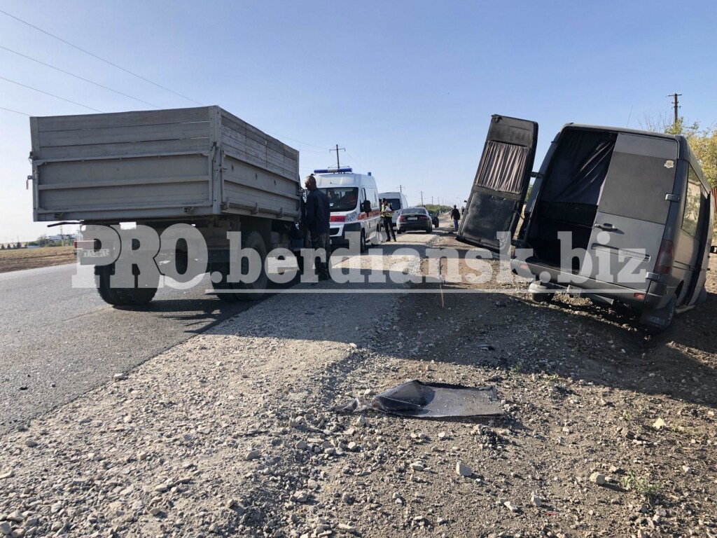 Под Бердянском столкнулись грузовик и маршрутка с пассажирами: двое пострадавших (ФОТО)