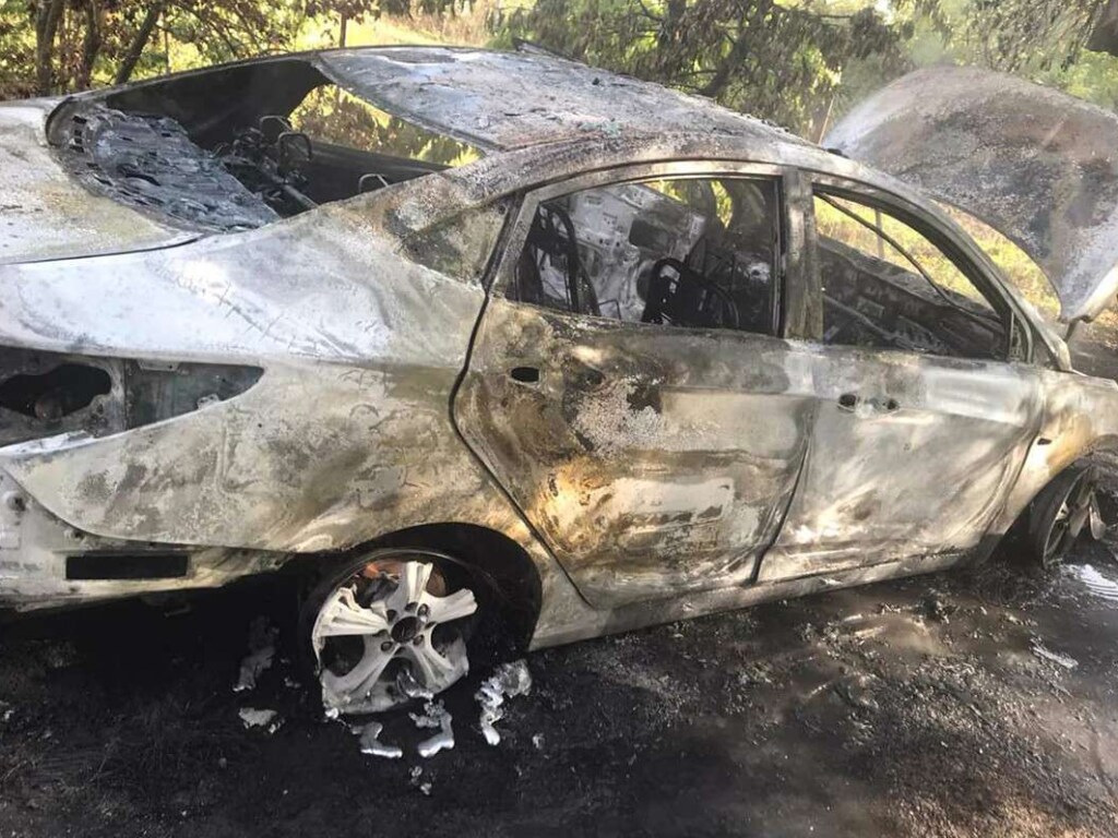 В Днепропетровской области дотла сгорел Hyundai (ФОТО)